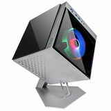 AZZA Cube Mini 805 cube-behuizing Zilver/aluminium, 2x USB-A 3.2 (5 Gbit/s), 2x Audio, Window-kit