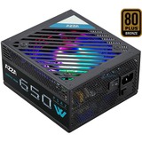 AZZA PSAZ 650W ARGB voeding Zwart, 2x PCIe, RGB led