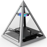 AZZA Pyramid 804 Show-case aluminium/zwart | 2x USB-A 3.2 (5 Gbit/s) | USB-C 3.2 (5 Gbit/s) | 2x Audio | Window-kit