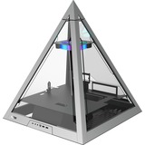 AZZA Pyramid 804 showcase behuizing aluminium/zwart | 2x USB-A | 1x USB-C | RGB | Window