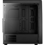 Aerocool Bolt Tower-behuizing Zwart | 2x USB-A 2.0 | USB-A 3.2 (5 Gbit/s) | 2x Audio | Window-kit