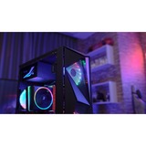 Aerocool Glider Tempered Glass Tower-behuizing Zwart | 2x USB-A 2.0 | USB-A 3.2 (5 Gbit/s) | 2x Audio | Window-kit