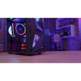 Aerocool Glider Tempered Glass Tower-behuizing Zwart | 2x USB-A 2.0 | USB-A 3.2 (5 Gbit/s) | 2x Audio | Window-kit