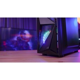 Aerocool Glider Tempered Glass Tower-behuizing Zwart | 2x USB-A 2.0 | USB-A 3.2 (5 Gbit/s) | 2x Audio | Window-kit