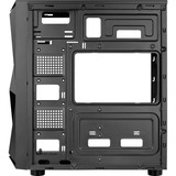 Aerocool Glider Tempered Glass Tower-behuizing Zwart | 2x USB-A 2.0 | USB-A 3.2 (5 Gbit/s) | 2x Audio | Window-kit