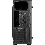 Aerocool Glider Tempered Glass Tower-behuizing Zwart | 2x USB-A 2.0 | USB-A 3.2 (5 Gbit/s) | 2x Audio | Window-kit