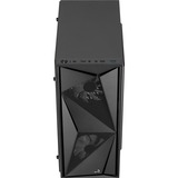 Aerocool Glider Tempered Glass Tower-behuizing Zwart | 2x USB-A 2.0 | USB-A 3.2 (5 Gbit/s) | 2x Audio | Window-kit