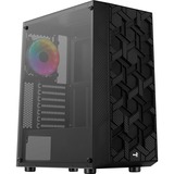 Aerocool Hive FRGB v3 Tower-behuizing Zwart | USB-A 2.0 | 2x USB-A 3.2 (5 Gbit/s) | 2x Audio | Window-kit