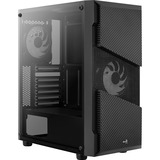 Aerocool Menace Saturn RGB midi tower behuizing Zwart | 2x USB-A | RGB | Window