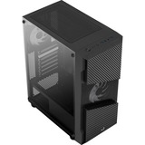 Aerocool Menace Saturn RGB midi tower behuizing Zwart | 2x USB-A | RGB | Window