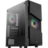 Aerocool Menace Saturn RGB midi tower behuizing Zwart | 2x USB-A | RGB | Window