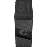 Aerocool Menace Saturn RGB midi tower behuizing Zwart | 2x USB-A | RGB | Window