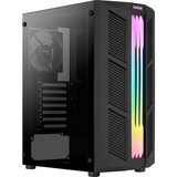 Aerocool Prime v1 midi tower behuizing Zwart | 2x USB-A | RGB | Window