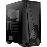 Aerocool Visor Tower-behuizing Zwart | USB-A 2.0 | 2x USB-A 3.2 (5 Gbit/s) | 2x Audio | Window-kit