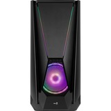 Aerocool Visor Tower-behuizing Zwart | USB-A 2.0 | 2x USB-A 3.2 (5 Gbit/s) | 2x Audio | Window-kit