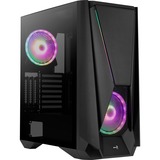 Aerocool Visor midi tower behuizing Zwart | 3x USB-A | RGB | Window