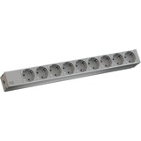 Bachmann 19 inch power strip 9x sockets 1U (333.401) stekkerdoos Grijs, voor 9 stekkers, 19 inch