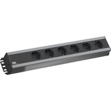 Bachmann CRAFTSMAN 6x power socket (300.000) stekkerdoos Zwart/grijs, voor 6 stekkers, 19 inch