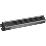 Bachmann CRAFTSMAN 6x power socket (300.000)  stekkerdoos Zwart/grijs, voor 6 stekkers, 19 inch