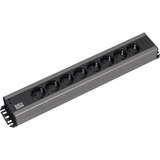 Bachmann CRAFTSMAN 8x power socket (300.006)  stekkerdoos Zwart/grijs, voor 8 stekkers, 19 inch