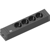 Bachmann ConnectLine 4x Schuko zonder Schalter stekkerdoos Zwart