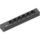 Bachmann ConnectLine 6x Schuko zpnder Schalter stekkerdoos Zwart