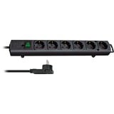 Brennenstuhl Comfort-Line Plus, 6-voudige stekkerdoos stekkerdoos Zwart, met platte stekker, 2m H05VV-F 3G1.5