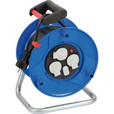 Brennenstuhl Garant Compact kabelhaspel en USB 25 meter Blauw/zwart, 3x geaard, 2x USB
