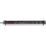 Brennenstuhl Premium-Line Technic Alu 19" 8x stekkerdoos Aluminium/zwart, 1390007018, voor 8 stekkers