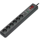 Brennenstuhl Secure-Tec 19500A +surge protection 6x stekkerdoos Antraciet, 1159540376, voor 6 stekkers