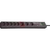 Brennenstuhl Secure-Tec 8 way 8-voudige stekkerdoos Antraciet, 8x stekker, Voor 8 stekkers