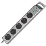 Brennenstuhl Super-Solid 13500A +surge protection 5x 5-voudige stekkerdoos Zilver, 5x stekker, 1153340315, voor 5 stekkers