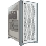 Corsair 4000D AIRFLOW Tempered Glass tower-behuizing Wit, USB-A 3.2 (5 Gbit/s), USB-C 3.2 (5 Gbit/s), Audio, Window-kit