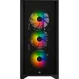 Corsair iCUE 4000X RGB Tempered Glass Tower-behuizing Zwart | USB-A 3.2 (5 Gbit/s) | USB-C 3.2 (5 Gbit/s) | Audio | Window-kit