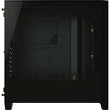 Corsair iCUE 4000X RGB Tempered Glass Tower-behuizing Zwart | USB-A 3.2 (5 Gbit/s) | USB-C 3.2 (5 Gbit/s) | Audio | Window-kit