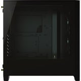 Corsair iCUE 4000X RGB Tempered Glass midi tower behuizing Zwart | 1x USB-A | 1x USB-C | RGB | Tempered Glass