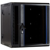 DSI 12U wandkast (kantelbaar) met glazen deur - DS6612-DOUBLE server rack Zwart, 600 x 600 x 635mm