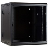 DSI 12U wandkast (kantelbaar) met glazen deur - DS6612-DOUBLE server rack Zwart, 600 x 600 x 635mm