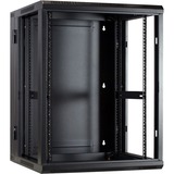 DSI 15U wandkast (kantelbaar) met glazen deur - DS6615-DOUBLE server rack Zwart, 600 x 600 x 770mm