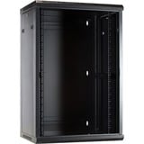 DSI 18U wandkast met glazen deur - DS6418 server rack Zwart, 600 x 450 x 900mm