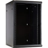 DSI 18U wandkast met glazen deur - DS6618-WAND server rack Zwart, 600 x 600 x 900mm