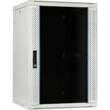 DSI 18U witte wandkast met glazen deur - DS6618W-WAND server rack Wit, 600 x 600 x 900mm