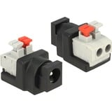 DeLOCK DC 5.5 x 2.1 mm female > Terminal Block adapter Zwart/grijs