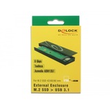 DeLOCK Externe behuizing M.2 SATA SSD Zwart, 42597, USB Type-C