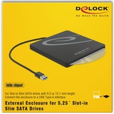 DeLOCK externe behuizing voor 5.25" Slot-in Slim SATA Zwart