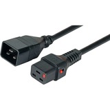 Diverse Voedingskabel C19-C20 IEC Lock, 2m Zwart