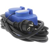 Exin Stekkerdoos 4-Voudig, 5 meter Blauw/zwart