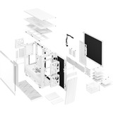 Fractal Design Define 7 Clear Tempered Glass Tower-behuizing Wit | 2x USB-A 2.0 | 2x USB-A 3.2 (5 Gbit/s) | USB-C 3.2 (10 Gbit/s) | 2x Audio | Window-kit