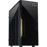 Inter-Tech B-42 RGB Tower-behuizing Zwart | 2x USB-A 2.0 | USB-A 3.2 (5 Gbit/s) | 2x Audio | Window-kit
