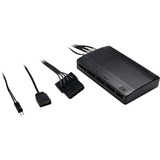 Inter-Tech W-III RGB Tower-behuizing Zwart | 2x USB-A 2.0 | USB-A 3.2 (5 Gbit/s) | 2x Audio | Window-kit